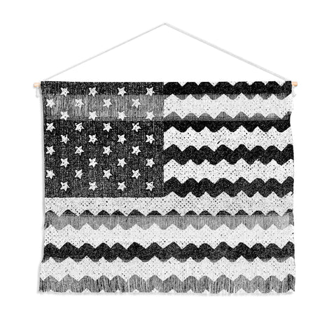 Nick Nelson Black and White Zig Zag Flag Wall Hanging Landscape