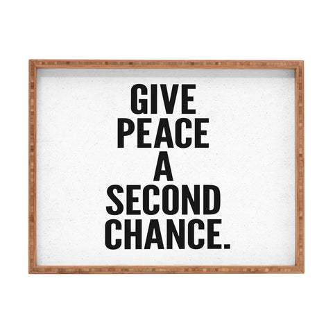Nick Nelson Give Peace A Second Chance Rectangular Tray