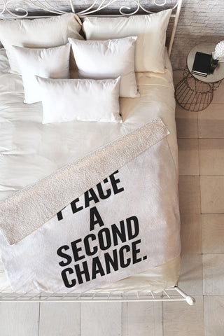 Nick Nelson Give Peace A Second Chance Fleece Throw Blanket