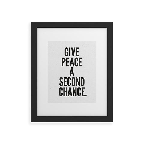 Nick Nelson Give Peace A Second Chance Framed Art Print