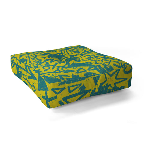 Nick Nelson Gold Synapses Floor Pillow Square