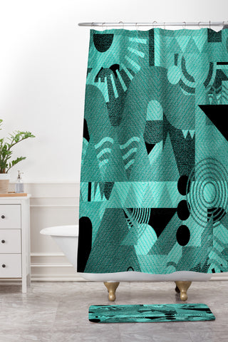 Nick Nelson Lost Frequencies In Mint Shower Curtain And Mat