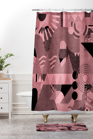 Nick Nelson Lost Frequencies In Pink Shower Curtain And Mat