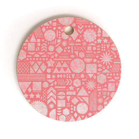 Nick Nelson Modern Elements In Bubble Gum Cutting Board Round