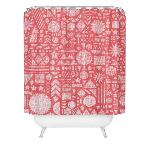 Nick Nelson Modern Elements In Bubble Gum Shower Curtain