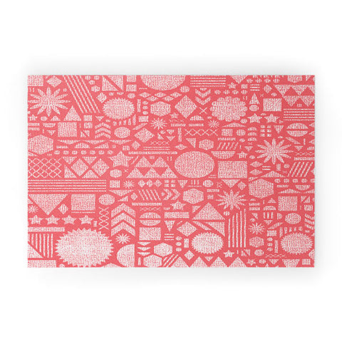Nick Nelson Modern Elements In Bubble Gum Welcome Mat