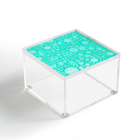 Nick Nelson Modern Elements In Turquoise Acrylic Box