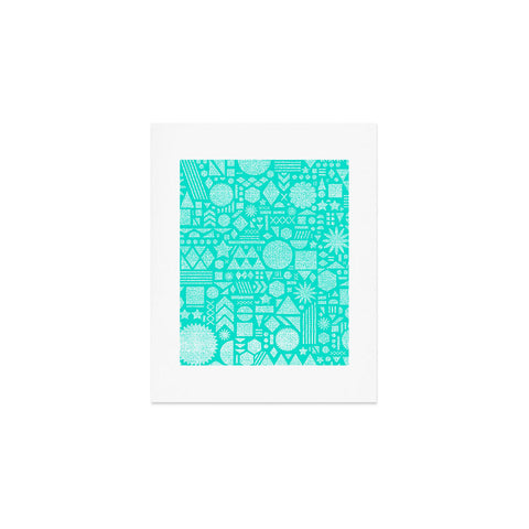 Nick Nelson Modern Elements In Turquoise Art Print