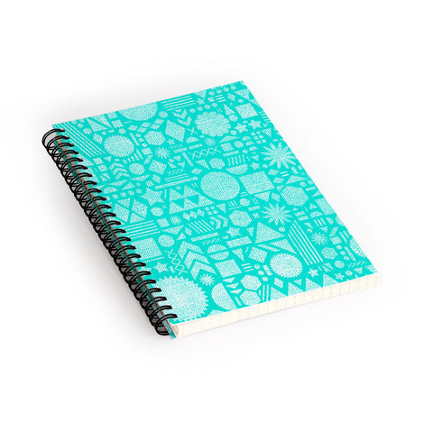 Nick Nelson Modern Elements In Turquoise Spiral Notebook