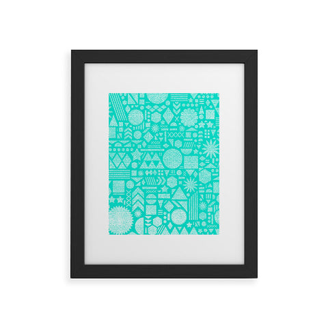 Nick Nelson Modern Elements In Turquoise Framed Art Print