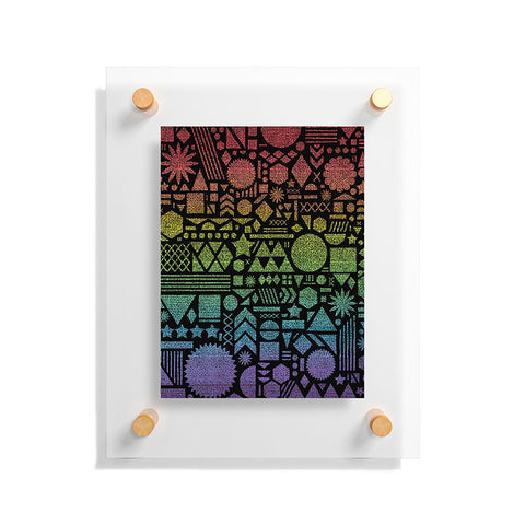 Nick Nelson Modern Elements With Spectrum Floating Acrylic Print