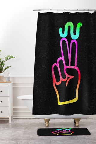 Nick Nelson Peace Worm Shower Curtain And Mat