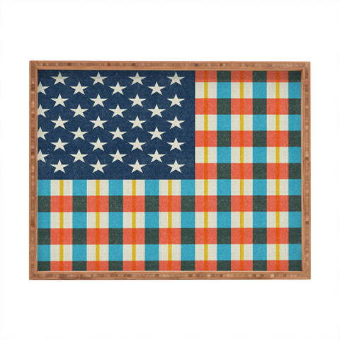 Nick Nelson Plaid Flag Rectangular Tray