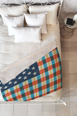 Nick Nelson Plaid Flag Fleece Throw Blanket