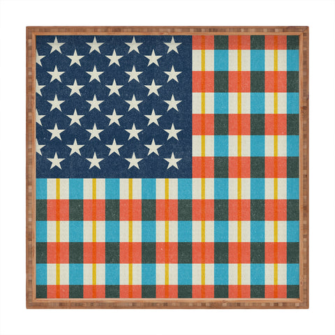 Nick Nelson Plaid Flag Square Tray