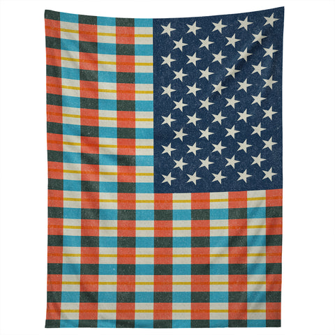 Nick Nelson Plaid Flag Tapestry