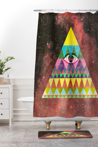 Nick Nelson Pyramid In Space Shower Curtain And Mat