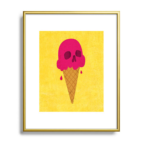 Nick Nelson Skull Scoop Metal Framed Art Print