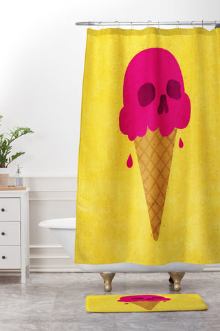 Nick Nelson Skull Scoop Shower Curtain And Mat