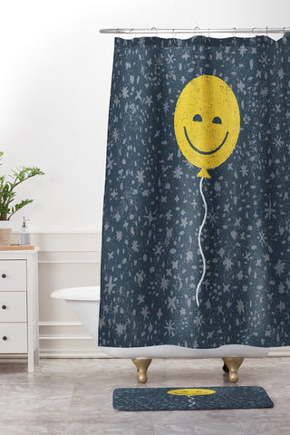 Nick Nelson Spaced Out Shower Curtain And Mat