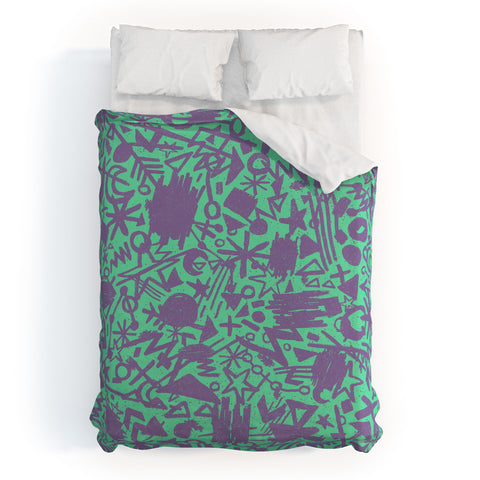 Nick Nelson Turquoise Synapses Duvet Cover