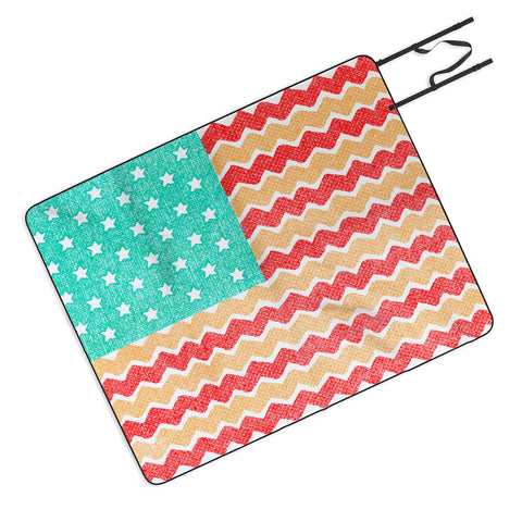 Nick Nelson Zig Zag Flag Picnic Blanket