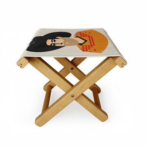 Nick Quintero Abstract Cowboy Folding Stool