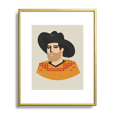 Nick Quintero Abstract Cowboy Metal Framed Art Print