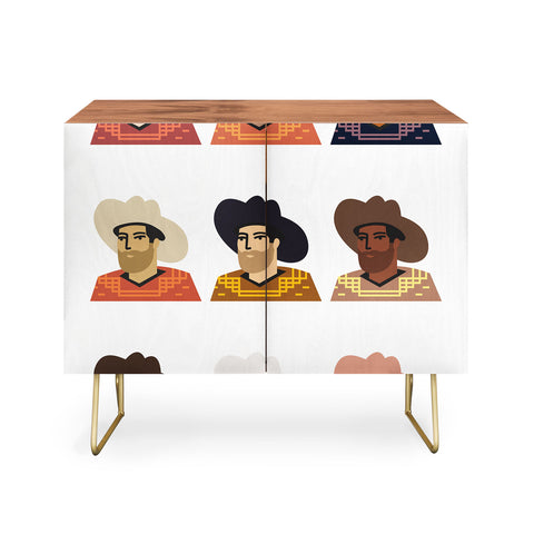 Nick Quintero Abstract Cowboy Multicultural Credenza