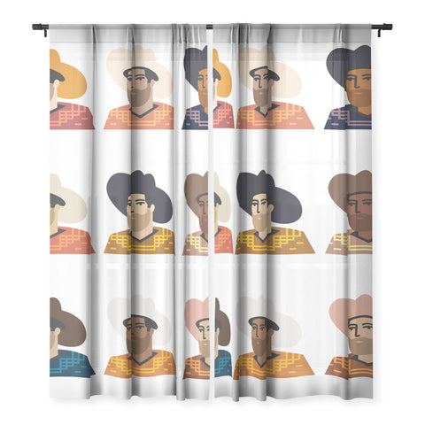 Nick Quintero Abstract Cowboy Multicultural Sheer Non Repeat