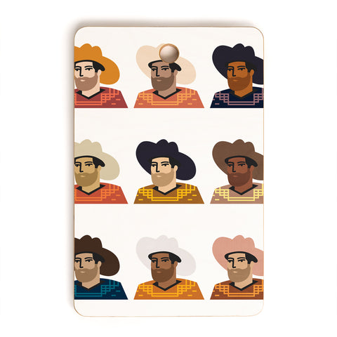 Nick Quintero Abstract Cowboy Multicultural Cutting Board Rectangle