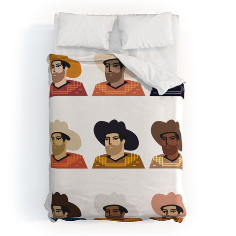 Nick Quintero Abstract Cowboy Multicultural Duvet Cover