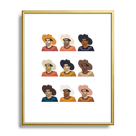 Nick Quintero Abstract Cowboy Multicultural Metal Framed Art Print