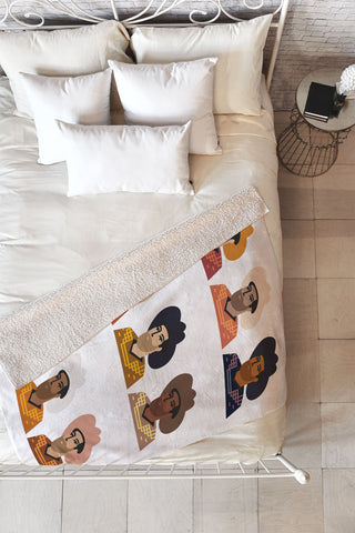 Nick Quintero Abstract Cowboy Multicultural Fleece Throw Blanket