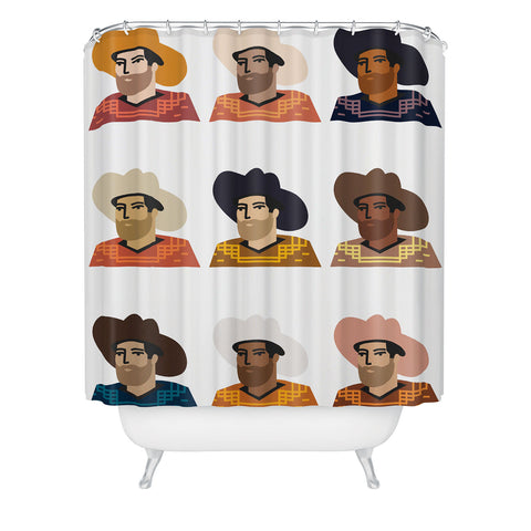 Nick Quintero Abstract Cowboy Multicultural Shower Curtain
