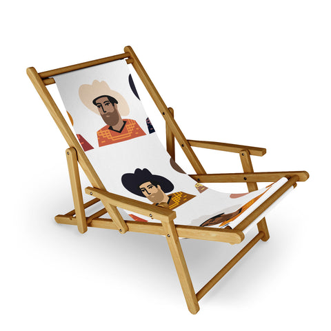 Nick Quintero Abstract Cowboy Multicultural Sling Chair