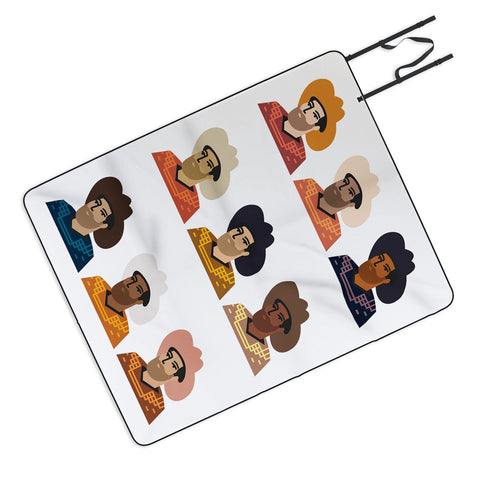 Nick Quintero Abstract Cowboy Multicultural Picnic Blanket