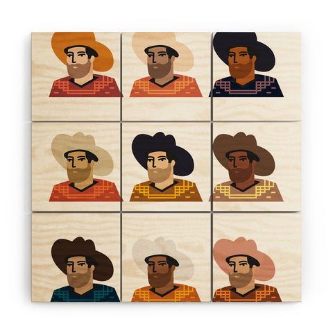 Nick Quintero Abstract Cowboy Multicultural Wood Wall Mural