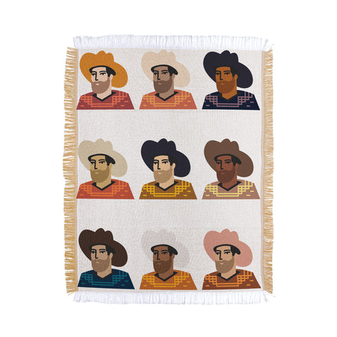 Nick Quintero Abstract Cowboy Multicultural Throw Blanket