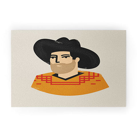 Nick Quintero Abstract Cowboy Welcome Mat