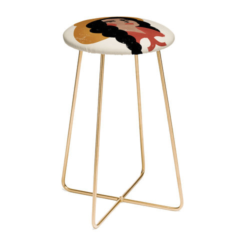 Nick Quintero Abstract Cowgirl 2 Counter Stool