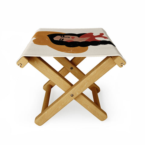 Nick Quintero Abstract Cowgirl 2 Folding Stool