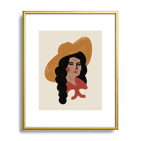 Nick Quintero Abstract Cowgirl 2 Metal Framed Art Print