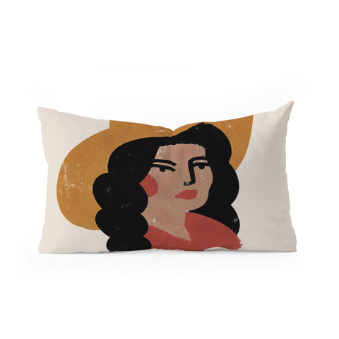 Nick Quintero Abstract Cowgirl 2 Oblong Throw Pillow