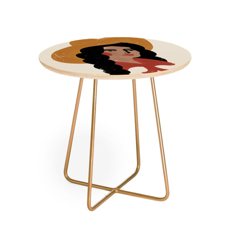 Nick Quintero Abstract Cowgirl 2 Round Side Table