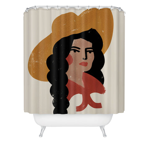 Nick Quintero Abstract Cowgirl 2 Shower Curtain