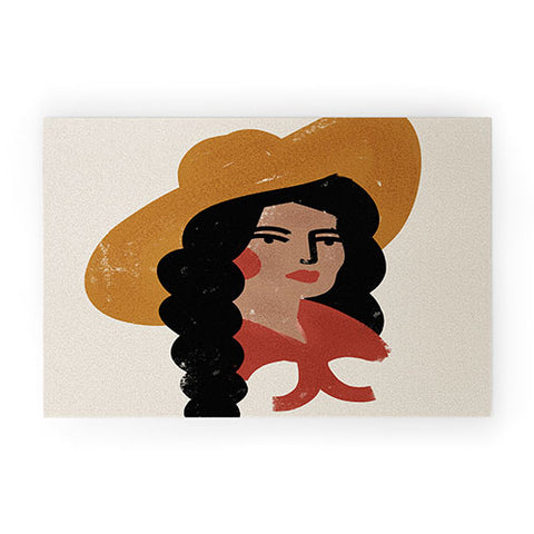 Nick Quintero Abstract Cowgirl 2 Welcome Mat