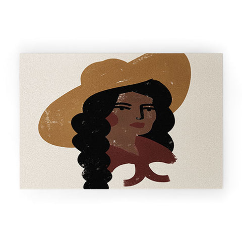 Nick Quintero Abstract Cowgirl 3 Welcome Mat