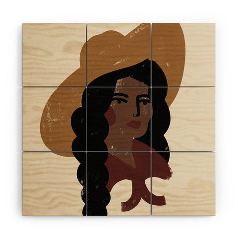 Nick Quintero Abstract Cowgirl 3 Wood Wall Mural