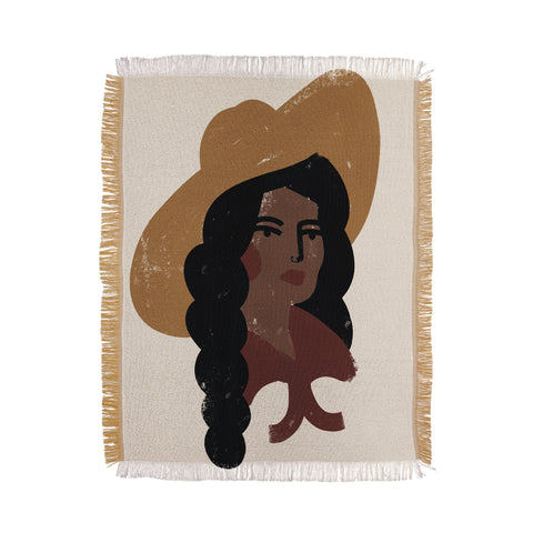 Nick Quintero Abstract Cowgirl 3 Throw Blanket